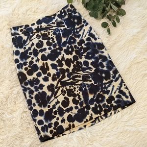 Ann Taylor Artsy Ink Blot Pencil Skirt 0
